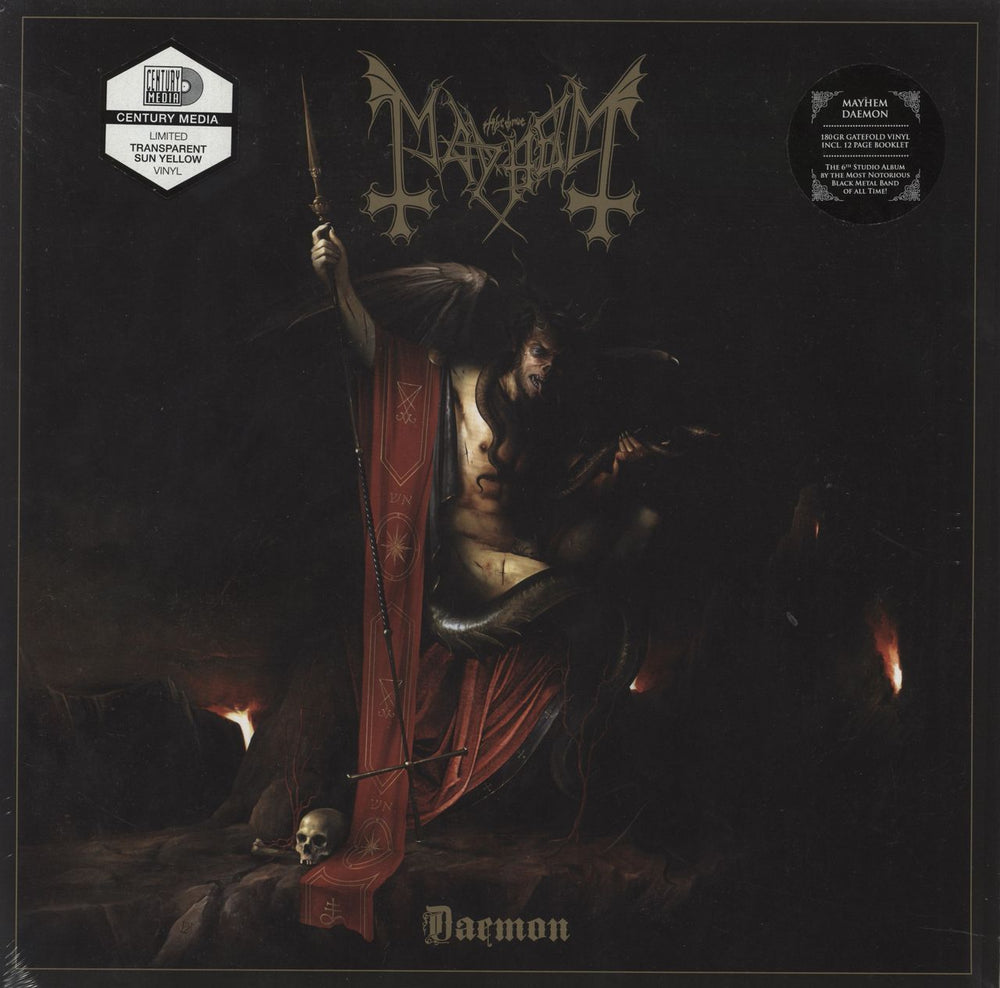 Mayhem Daemon + Booklet - Yellow vinyl - Sealed German vinyl LP album (LP record) 19075969921