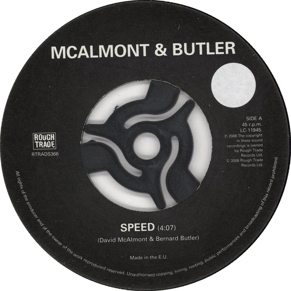 McAlmont & Butler Speed UK 7" vinyl single (7 inch record / 45) M&B07SP413789