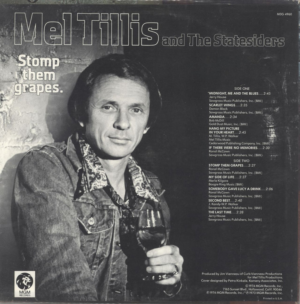 Mel Tillis Stomp Them Grapes US vinyl LP album (LP record)