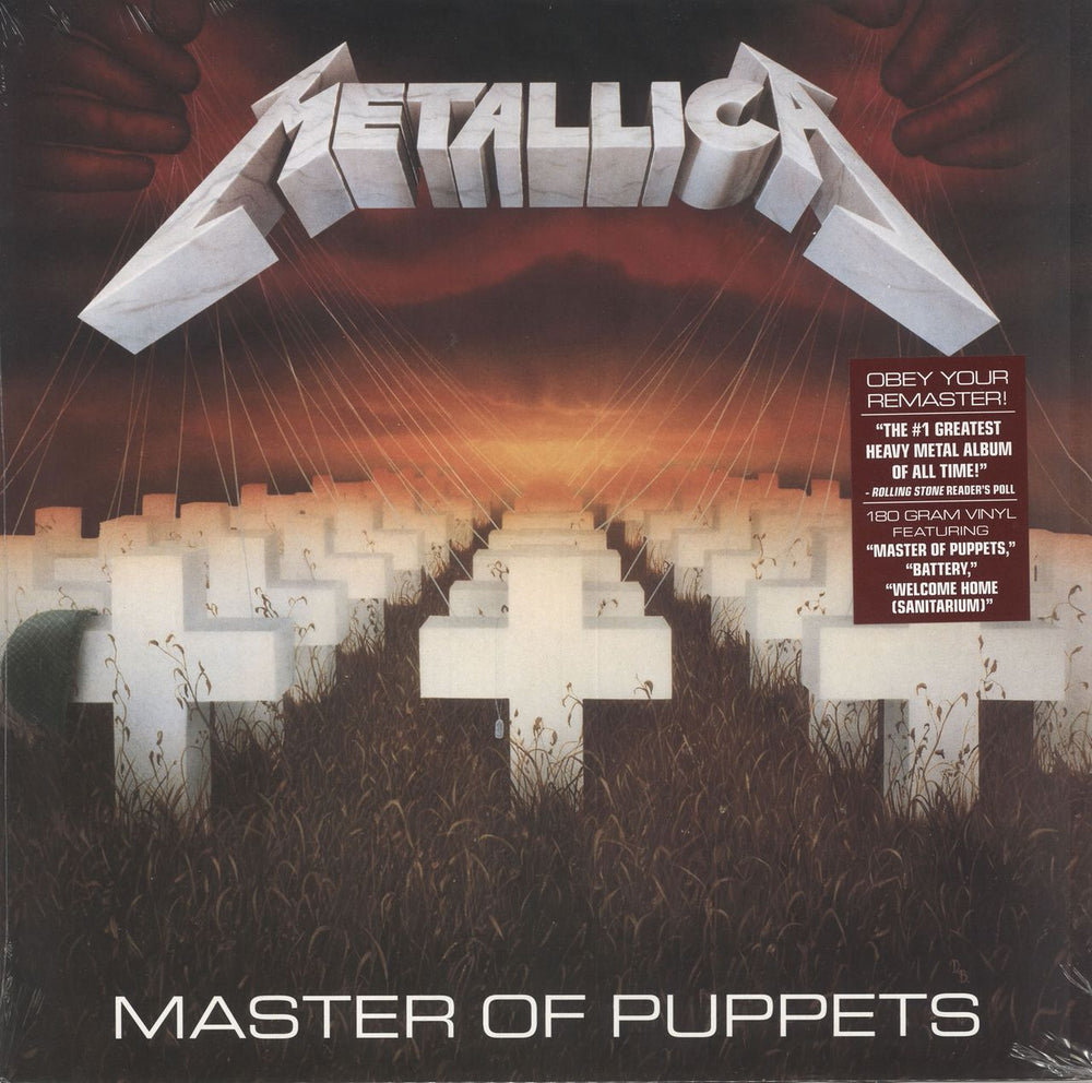 Metallica Master Of Puppets - 180 Gram UK vinyl LP album (LP record) BLCKND005R-1