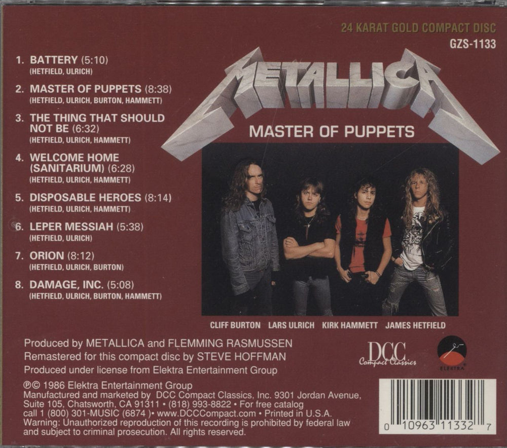 Metallica Master Of Puppets US Promo CD album — RareVinyl.com
