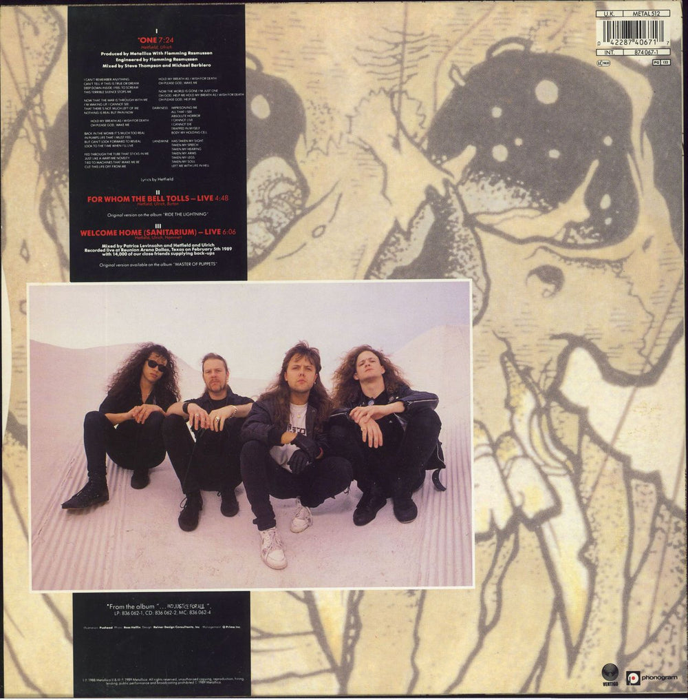 Metallica One - Mislabeled b-side - EX UK 12" vinyl single (12 inch record / Maxi-single) 042287406717