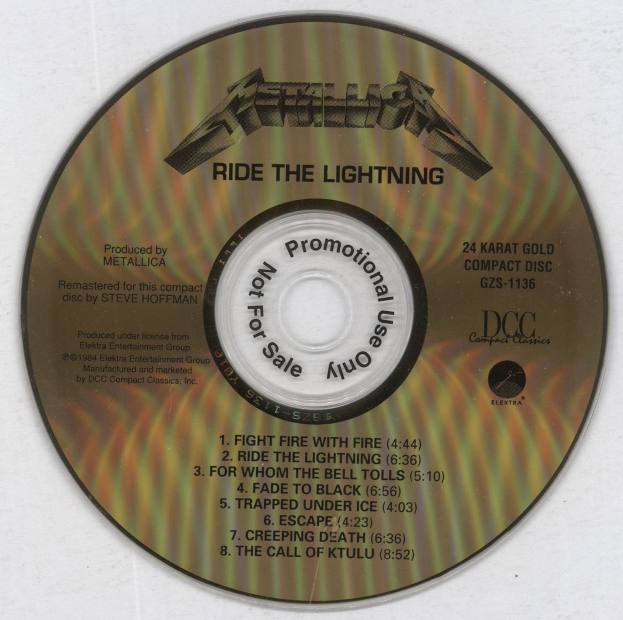 Metallica Ride The Lightning US Promo CD album — RareVinyl.com