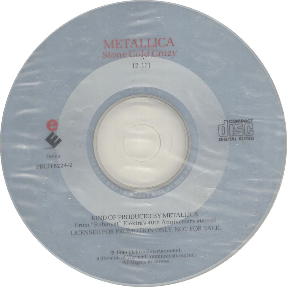 Metallica Stone Cold Crazy US Promo CD single (CD5 / 5")