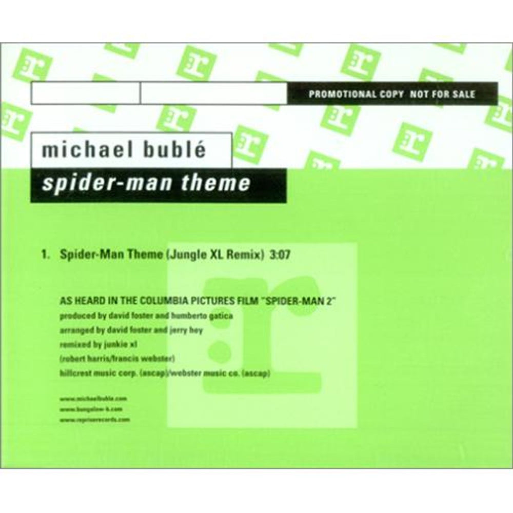 Michael Buble Spider-Man Theme European Promo CD single (CD5 / 5") PRO5000