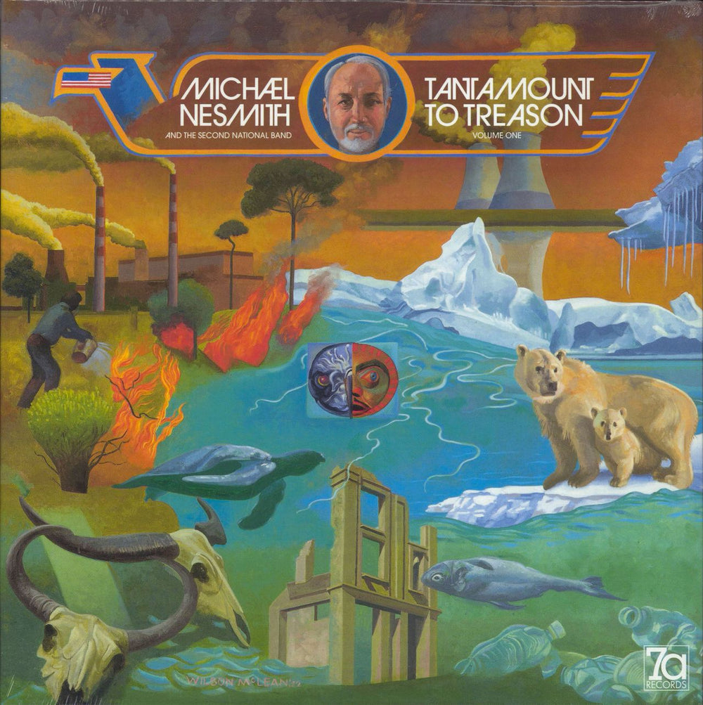 Michael Nesmith Tantamount To Treason Volume One - Blue/White  Vinyl UK vinyl LP album (LP record) 7A040LP