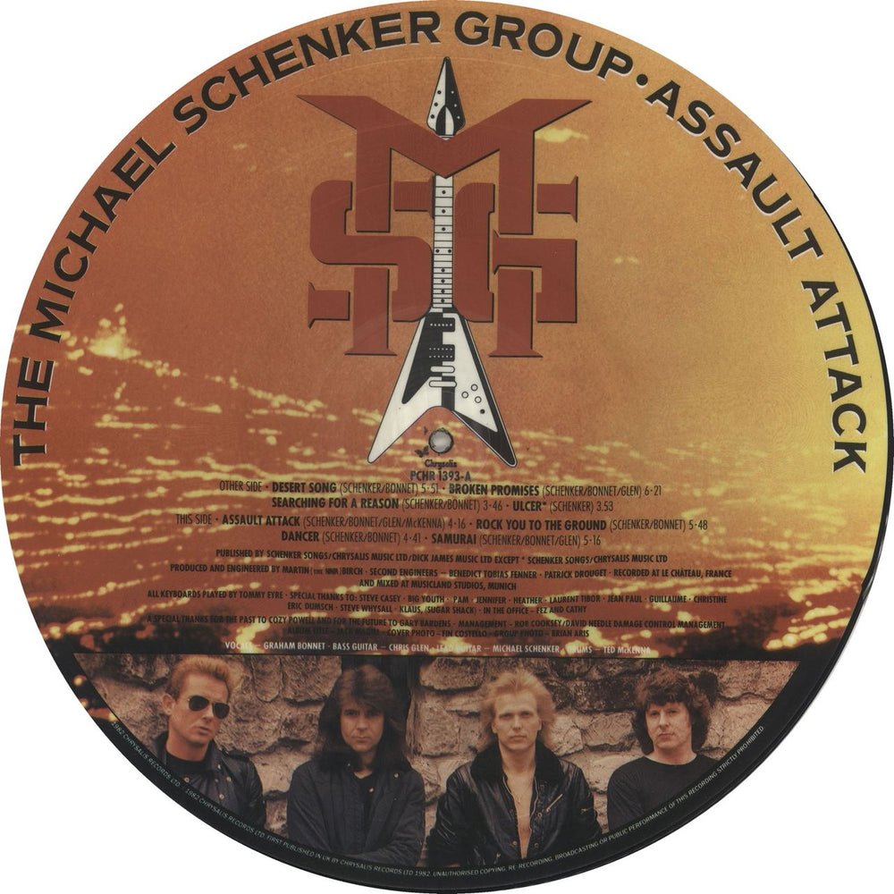 Michael Schenker Group Assault Attack UK picture disc LP (vinyl picture disc album)