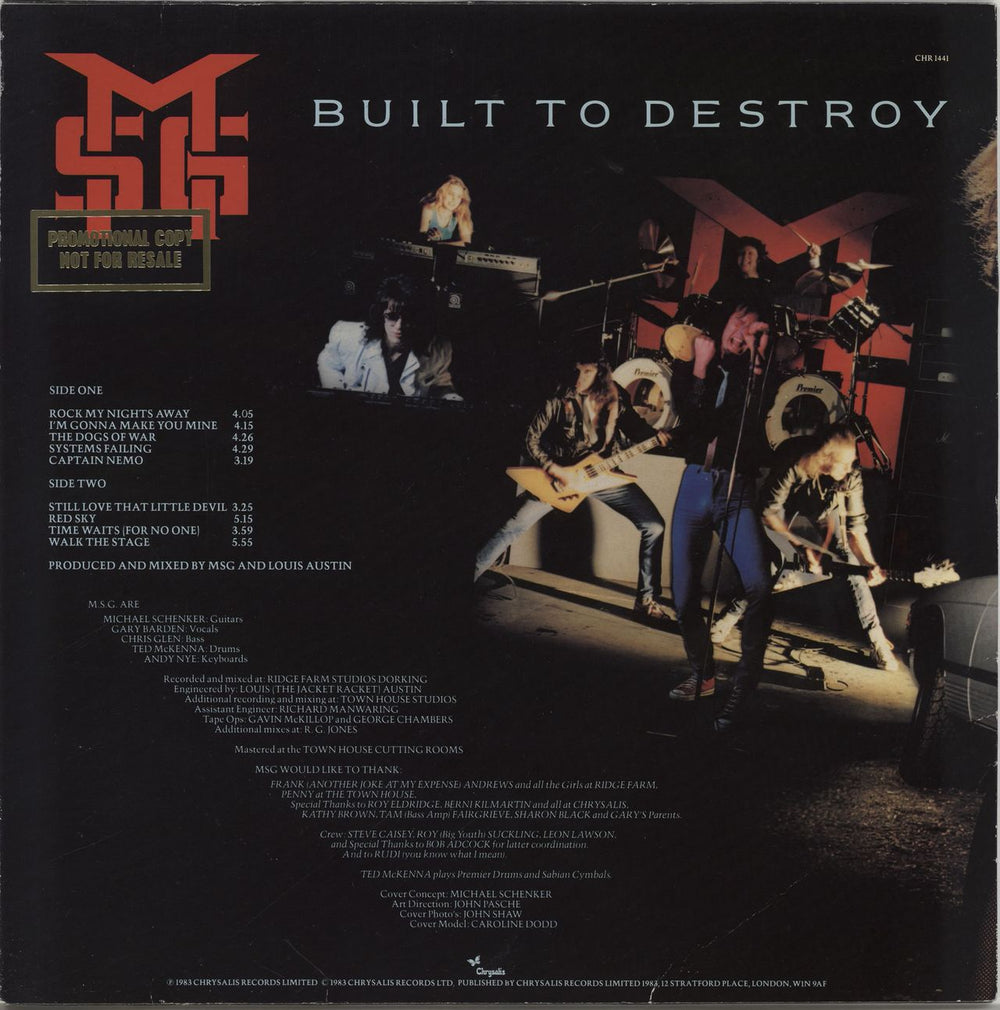 Michael Schenker Group Built To Destroy - Gold promo stamped UK vinyl LP album (LP record)