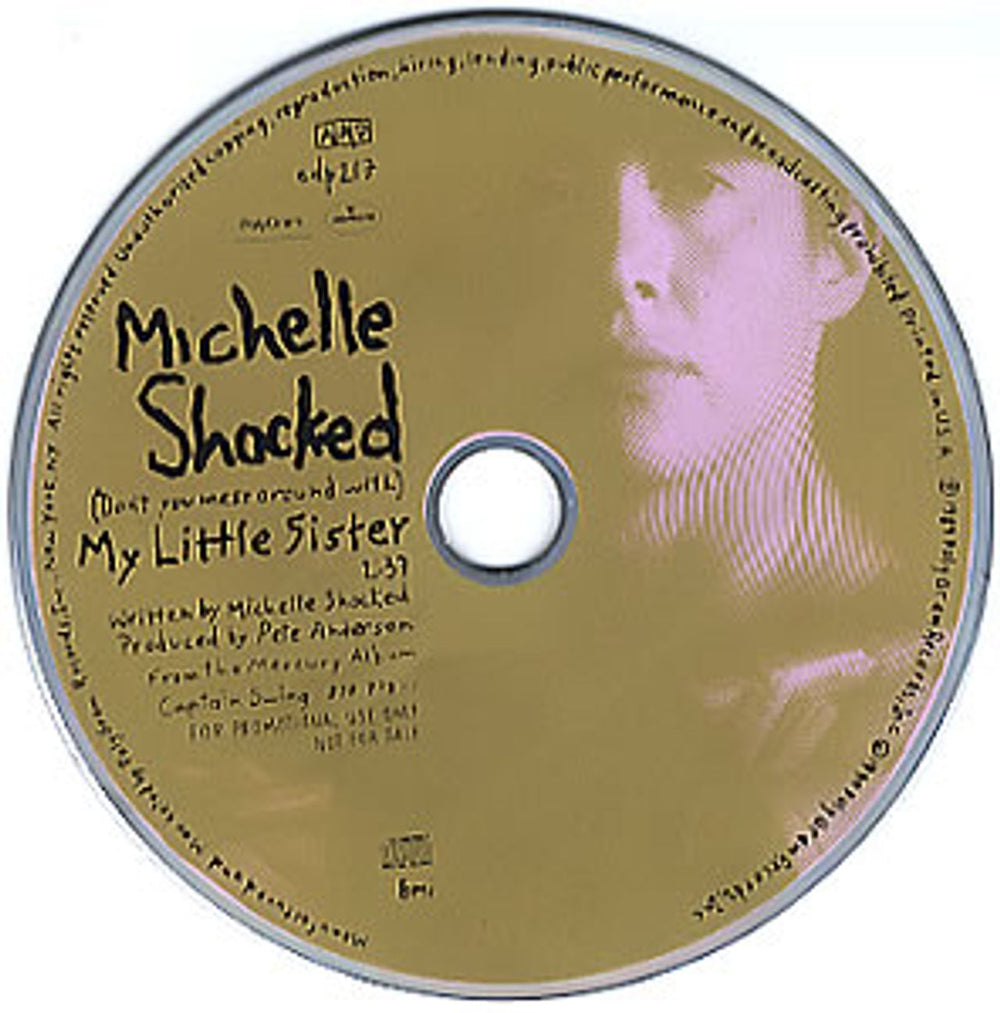 Michelle Shocked My Little Sister US Promo CD single (CD5 / 5") CDP217