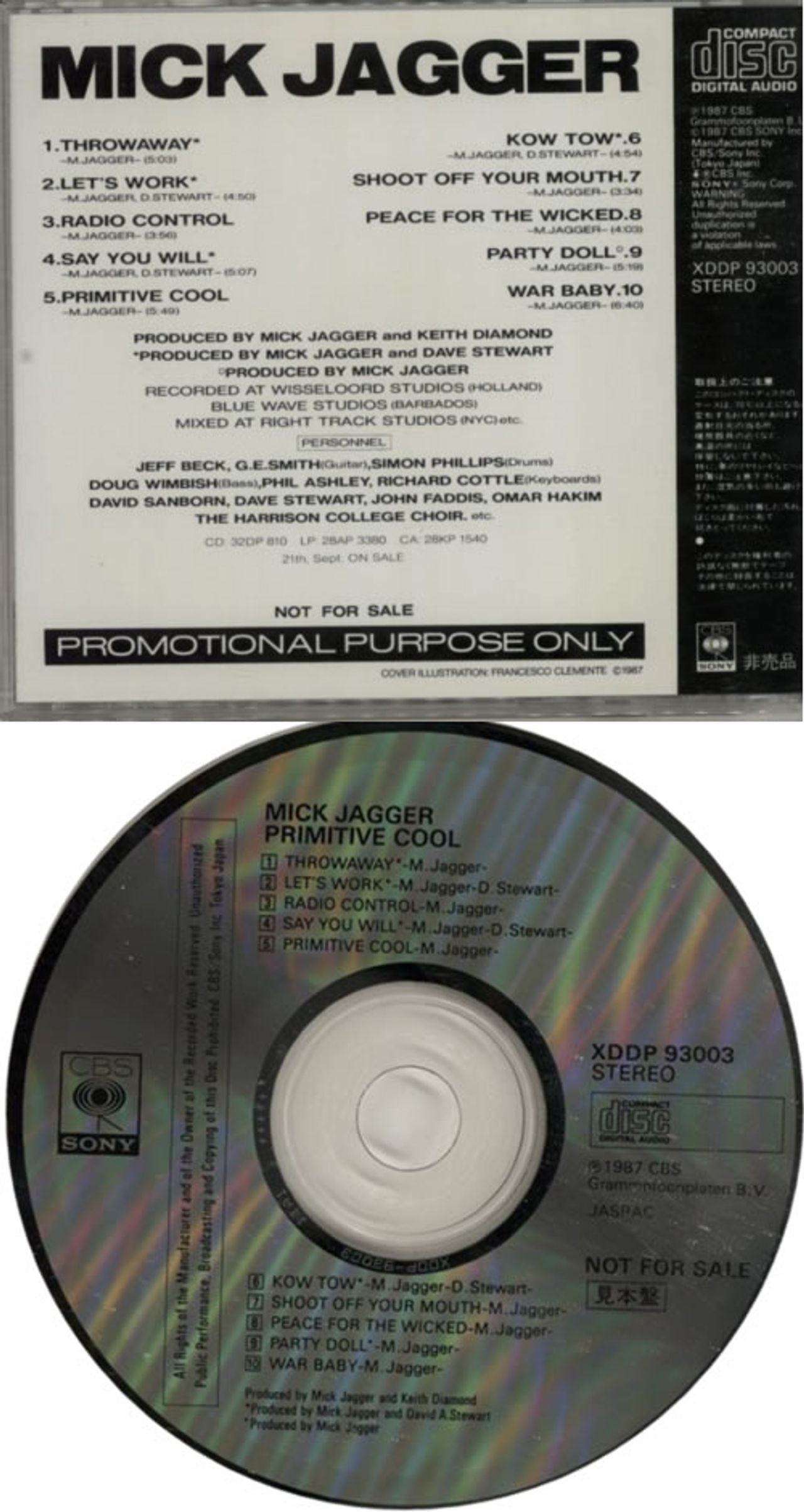 Mick Jagger Primitive Cool Japanese Promo CD album — RareVinyl.com