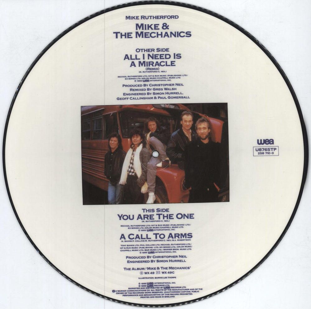Mike & The Mechanics All I Need Is A Miracle UK 12" vinyl picture disc (12 inch picture record)
