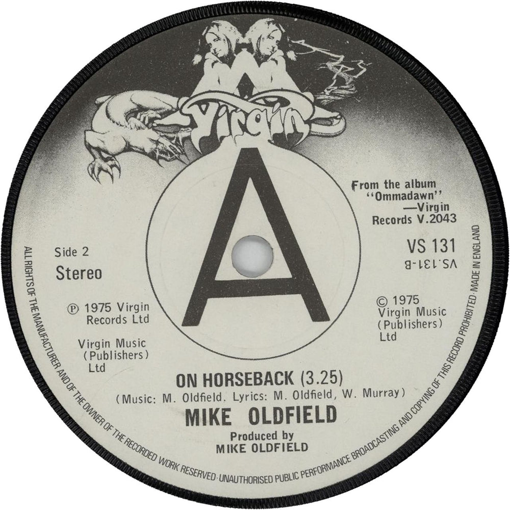 Mike Oldfield In Dulci Jubilo - Solid UK 7" vinyl single (7 inch record / 45) OLD07IN14208