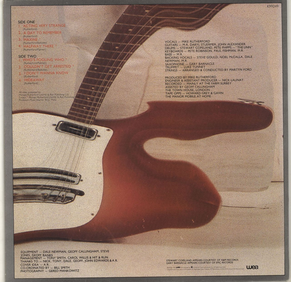 Mike Rutherford Acting Very Strange UK vinyl LP album (LP record)