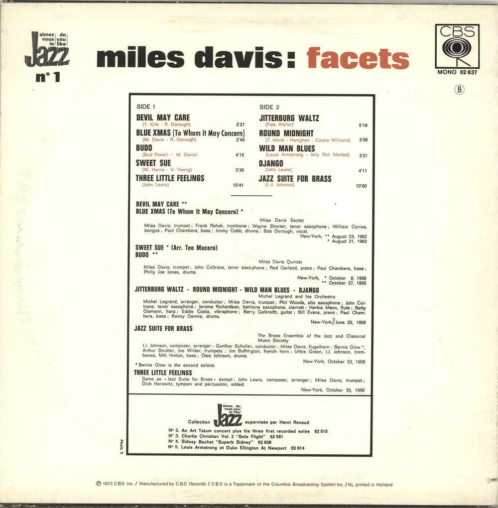 Miles Davis Facets Dutch vinyl LP album (LP record)