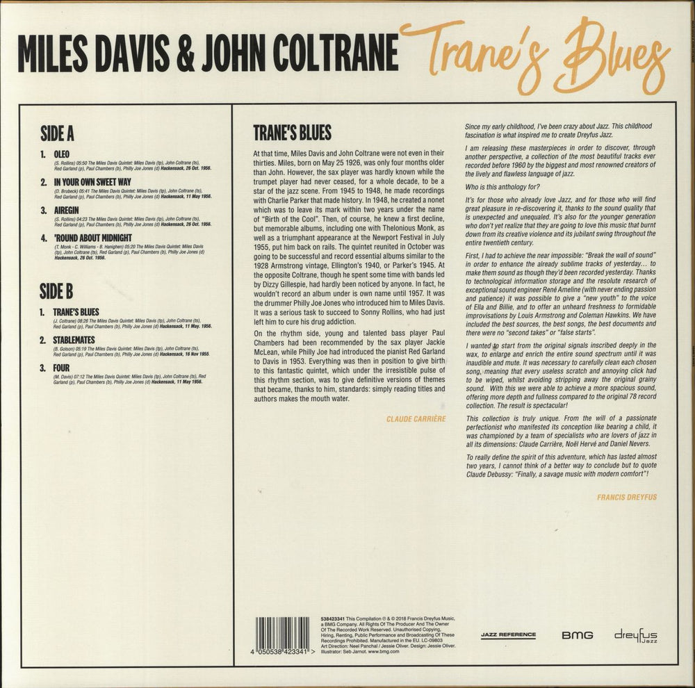 Miles Davis Trane's Blues French vinyl LP album (LP record) 4050538423341