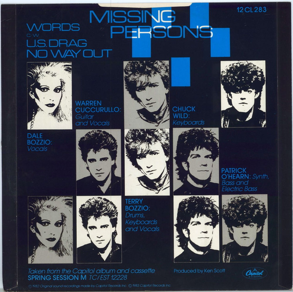 Missing Persons Words UK 12" vinyl single (12 inch record / Maxi-single)