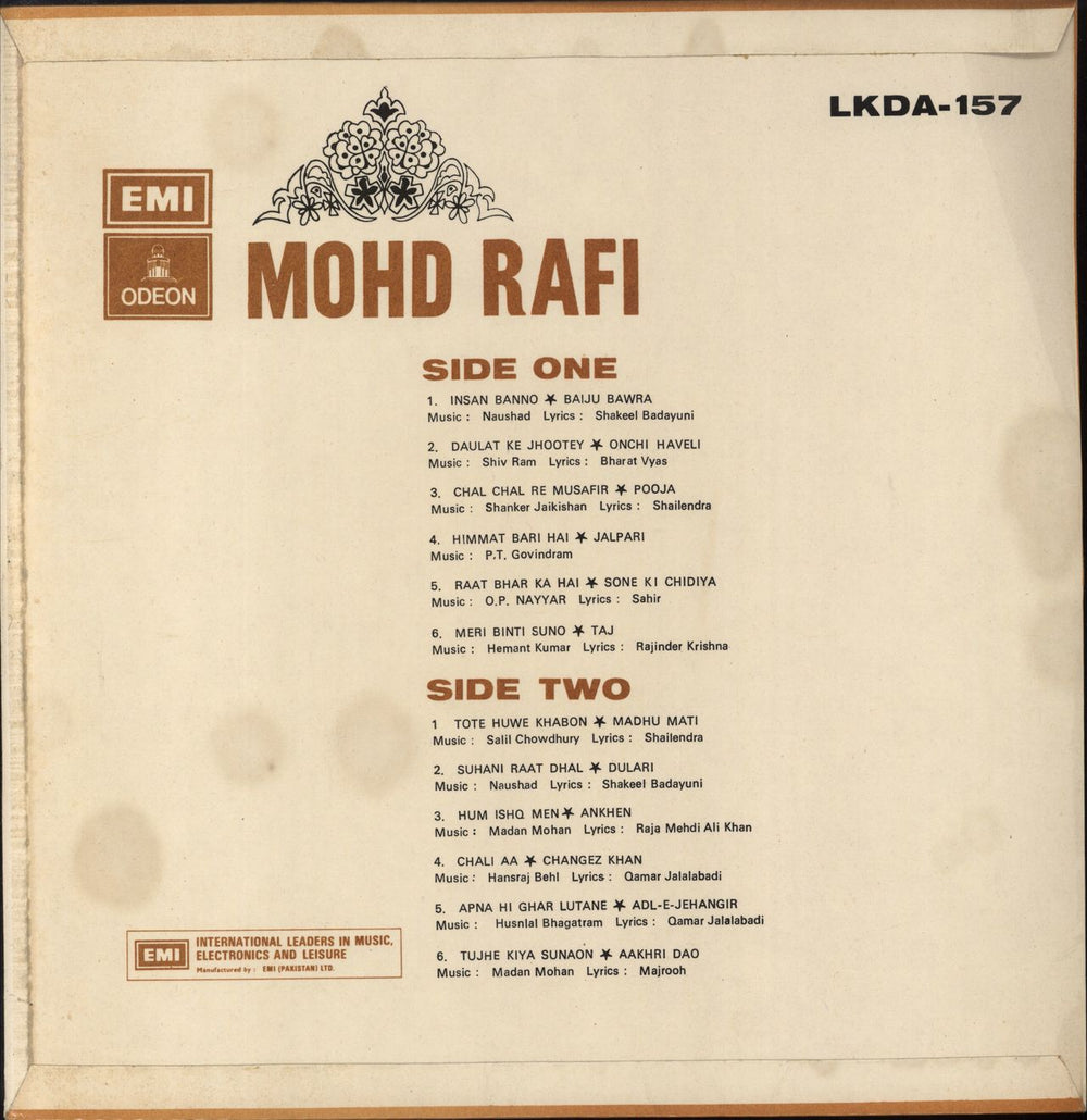 Mohammed Rafi Mohd Rafi Pakistani vinyl LP album (LP record)