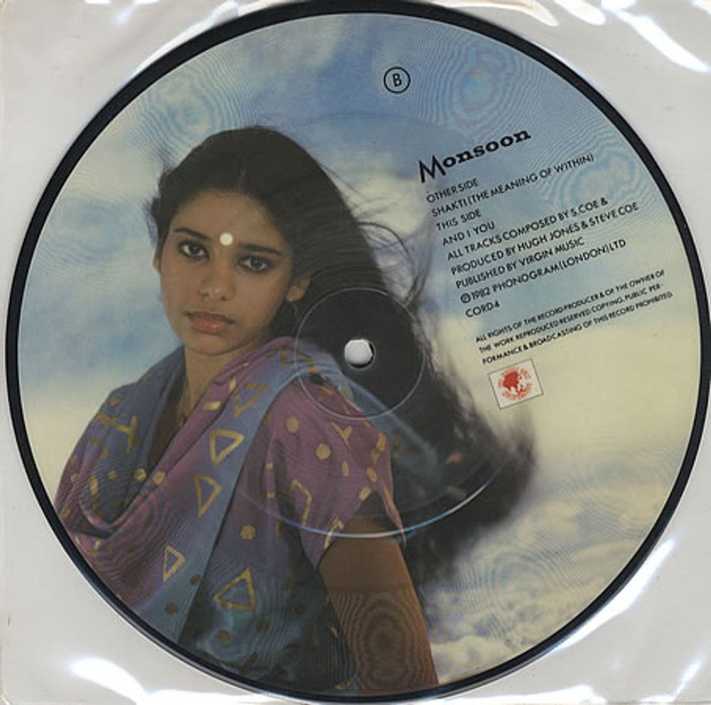 Monsoon Shakti UK 7" vinyl picture disc (7 inch picture disc single) MSO7PSH129890