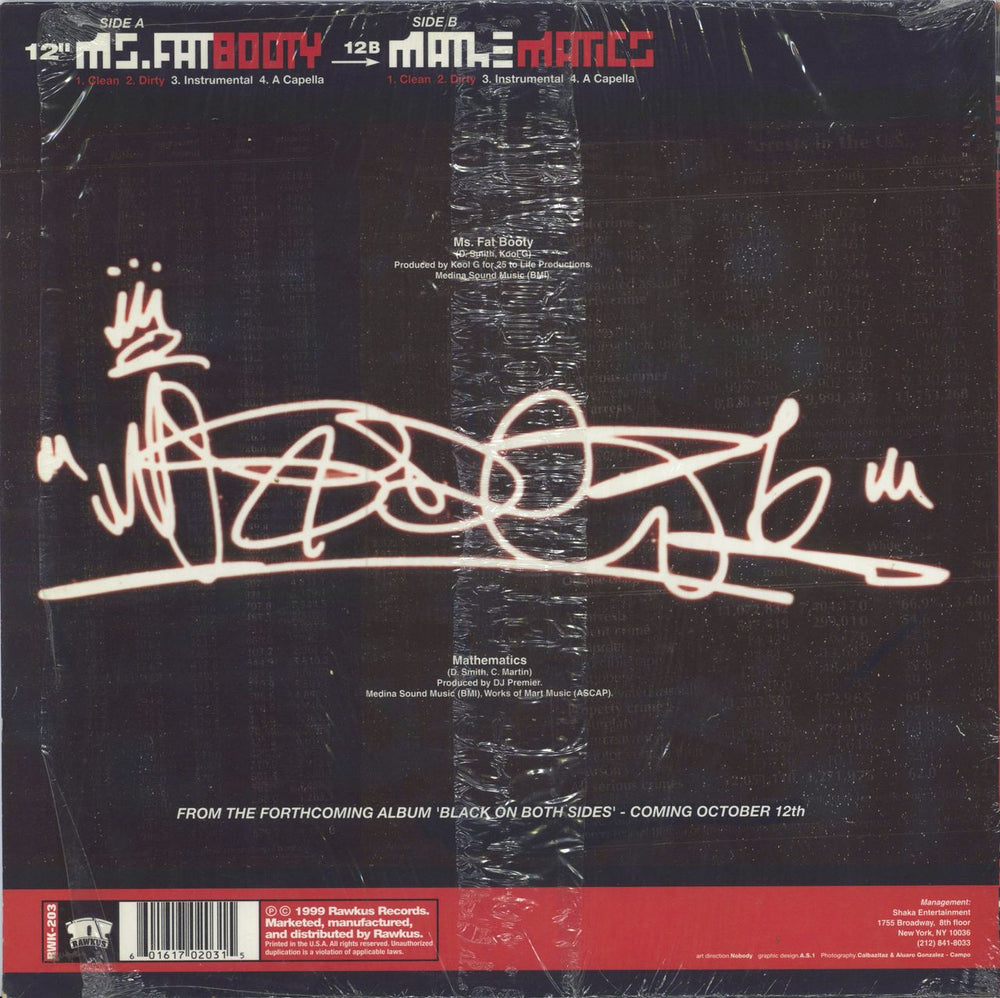 Mos Def Ms. Fat Booty/ Mathematics - shrink US 12" vinyl single (12 inch record / Maxi-single)