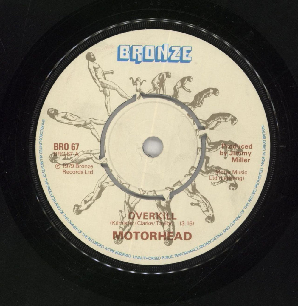 Motorhead Overkill UK 7" vinyl single (7 inch record / 45) BRO67