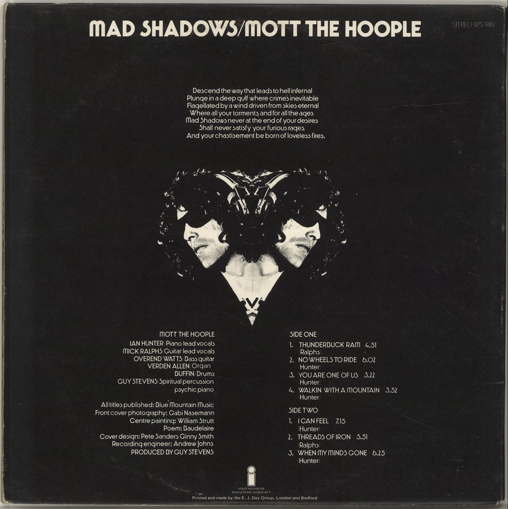 Mott The Hoople Mad Shadows - 1st - VG UK vinyl LP album (LP record) MHOLPMA701695