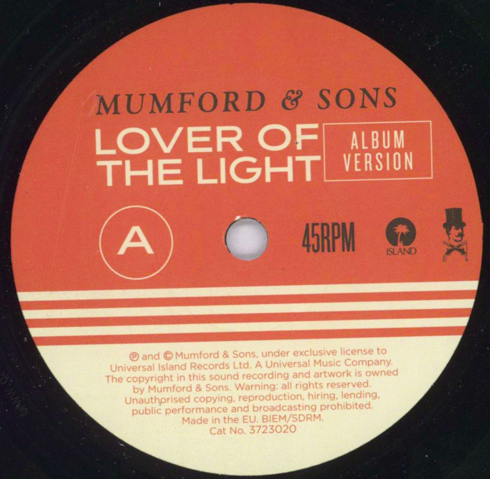 Mumford & Sons Lover Of The Light UK Promo 7" vinyl single (7 inch record / 45) M3D07LO829668