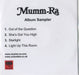 Mumm-Ra Album Sampler UK Promo CD-R acetate CD-R ACETATE