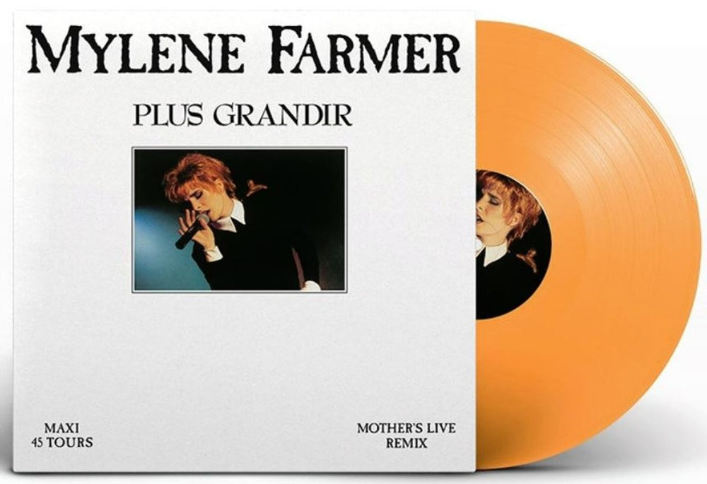 Mylene Farmer Plus Grandir - Live - Orange Vinyl French 12" vinyl single (12 inch record / Maxi-single) 538529-7