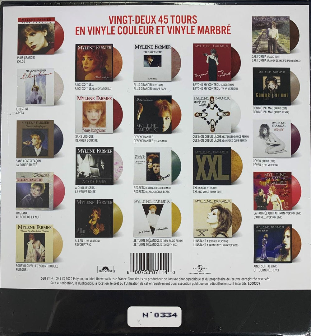 Mylene Farmer Singles Collection - Coloured & Marbled Vinyl - Sealed French 7" single box set MYL7XSI779945
