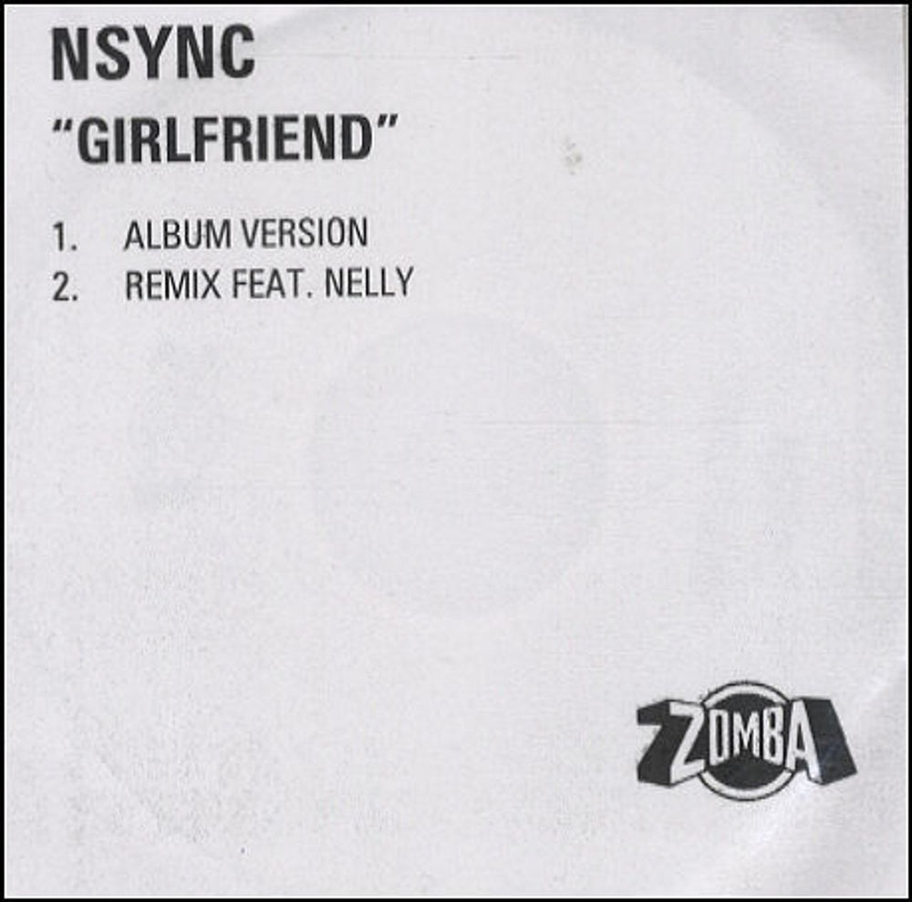 N Sync Girlfriend UK Promo CD-R acetate CDR ACETATE