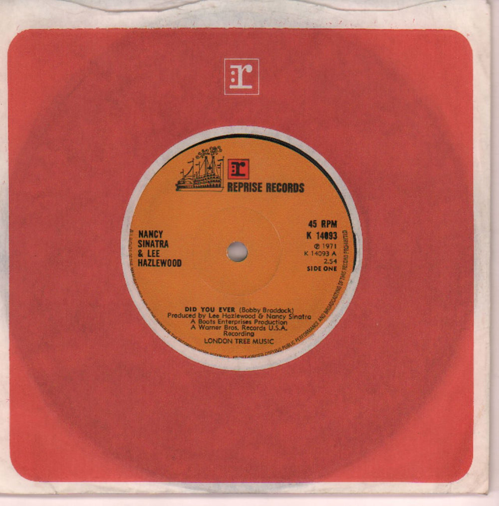 Nancy Sinatra & Lee Hazlewood Did You Ever UK 7" vinyl single (7 inch record / 45) K14093