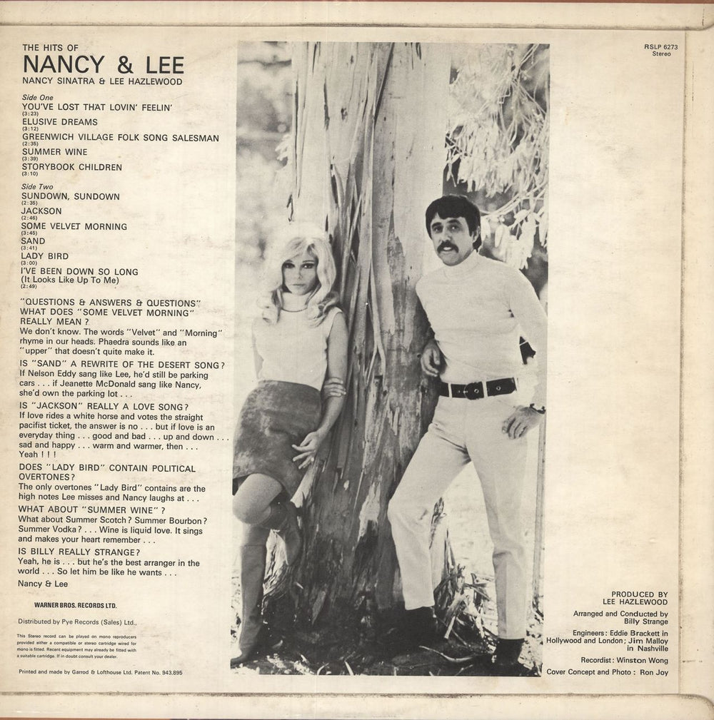 Nancy Sinatra & Lee Hazlewood Nancy & Lee UK vinyl LP album (LP record)