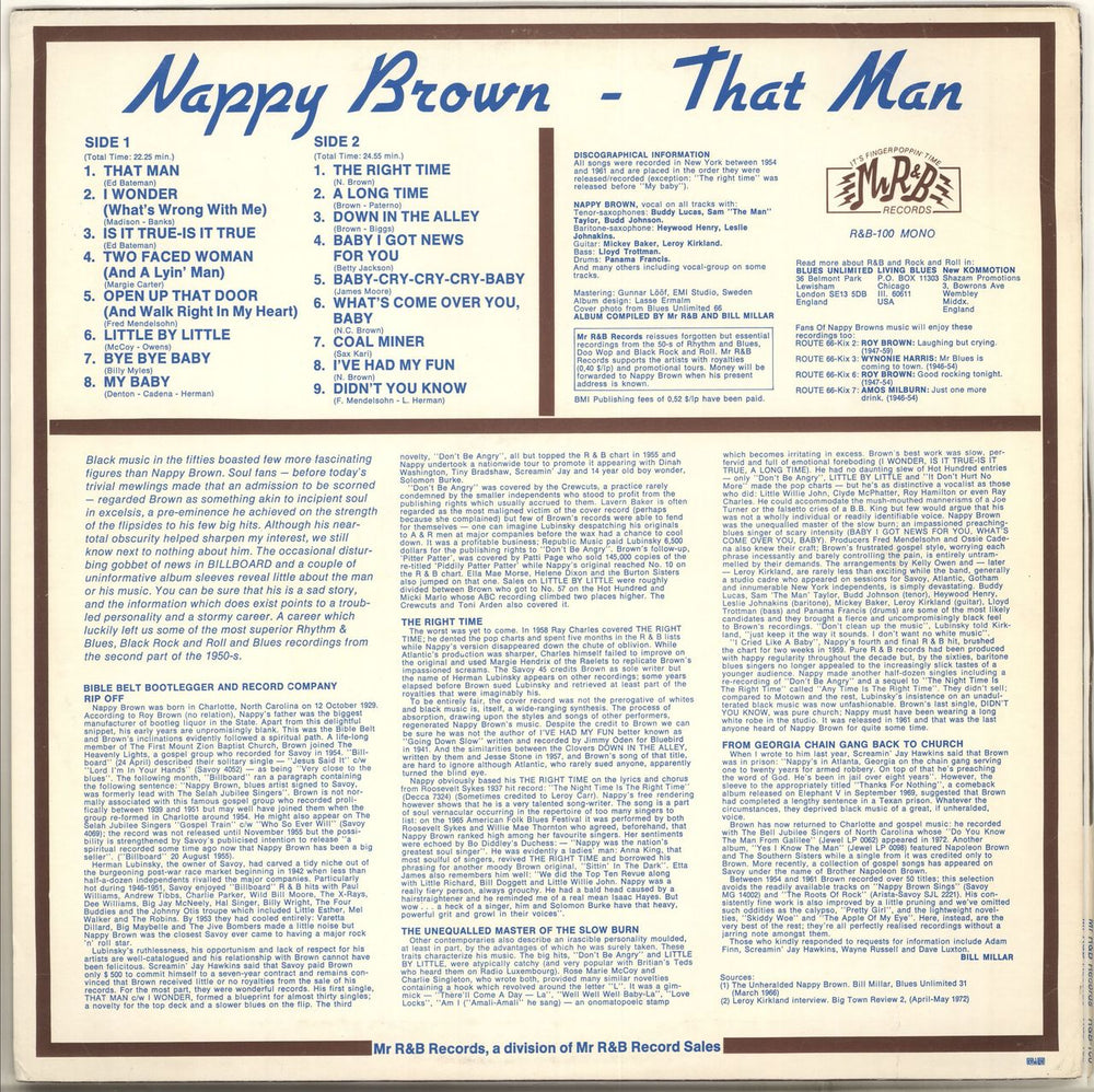 Nappy Brown That Man Swedish vinyl LP album (LP record)