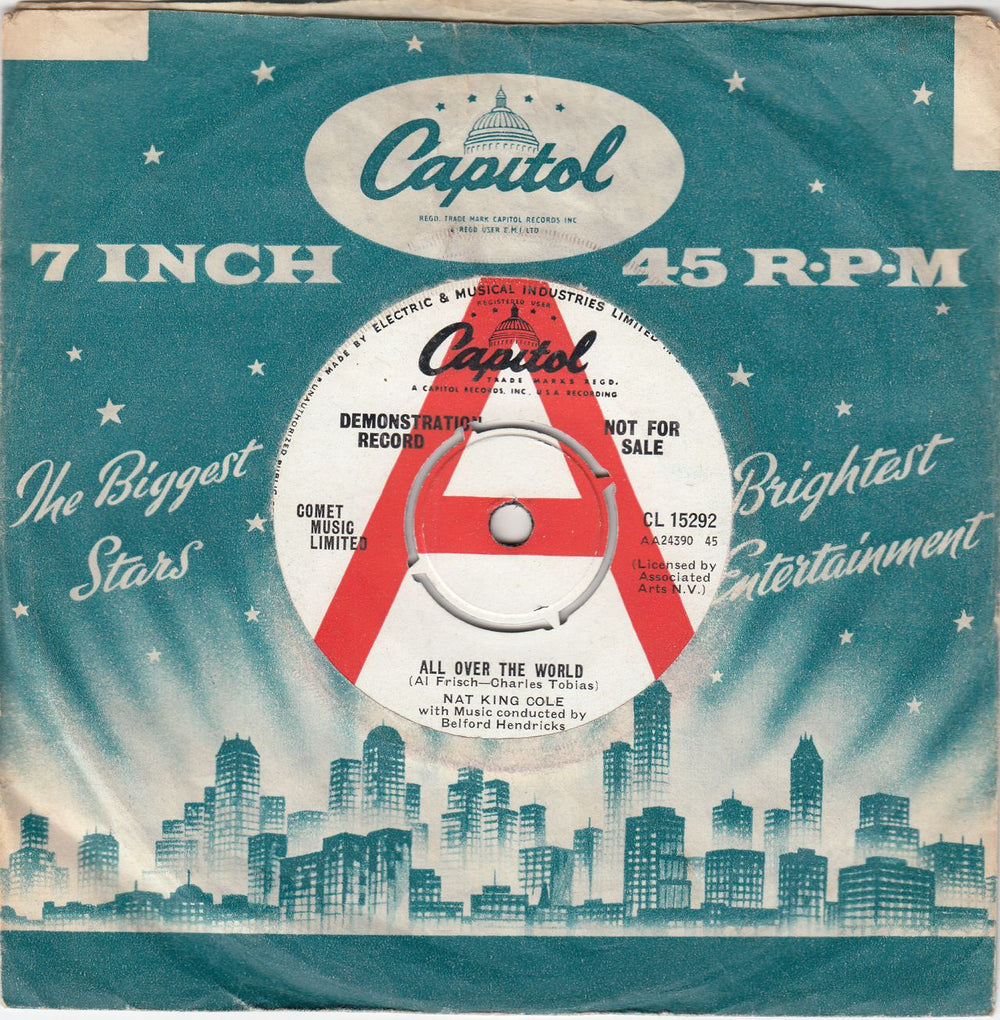 Nat King Cole All Over The World UK Promo 7" vinyl single (7 inch record / 45) CL15292