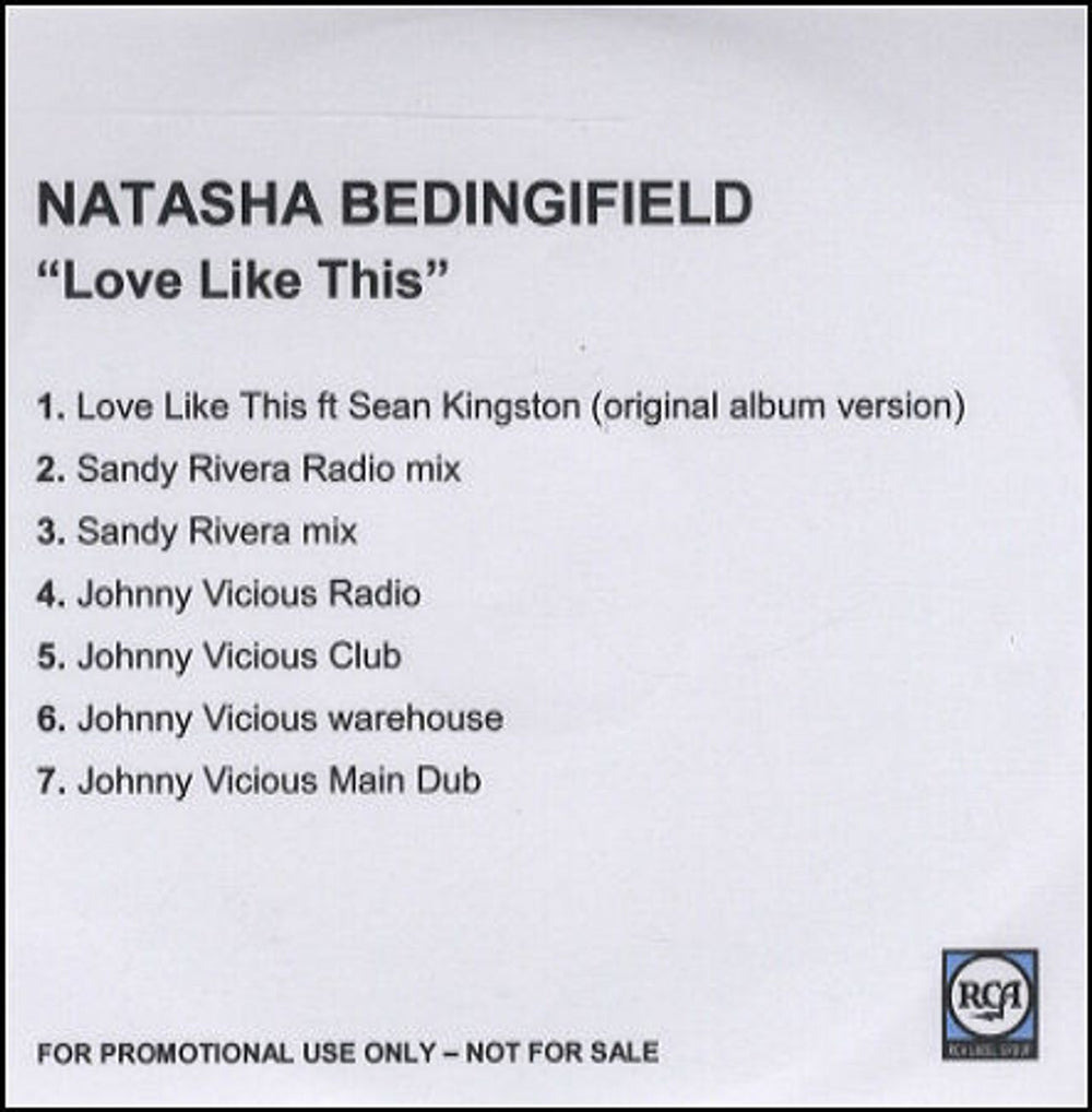 Natasha Bedingfield  Love Like This UK Promo CD-R acetate CD-R ACETATE