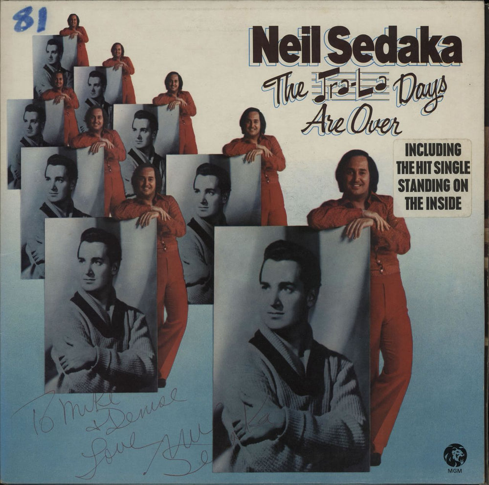 Neil Sedaka The Tra-La Days Are Over - Autographed UK vinyl LP album (LP record) 2315248