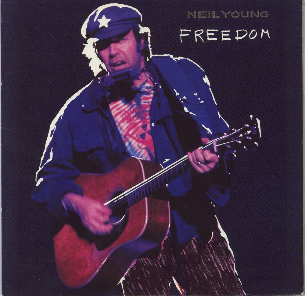 Neil Young Freedom - Promo Stickered UK vinyl LP album (LP record) WX257