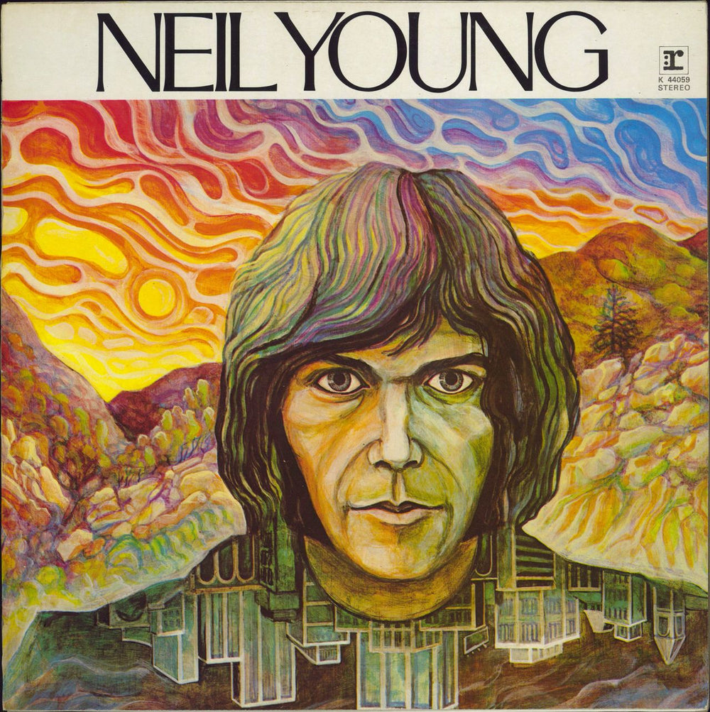 Neil Young Neil Young - 70s - Tan Label variant - EX UK vinyl LP album (LP record) K44059