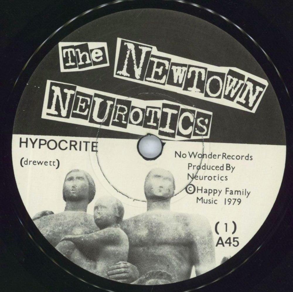 Newtown Neurotics Hypocrite + Insert & Sticker UK 7" vinyl single (7 inch record / 45) NOW1