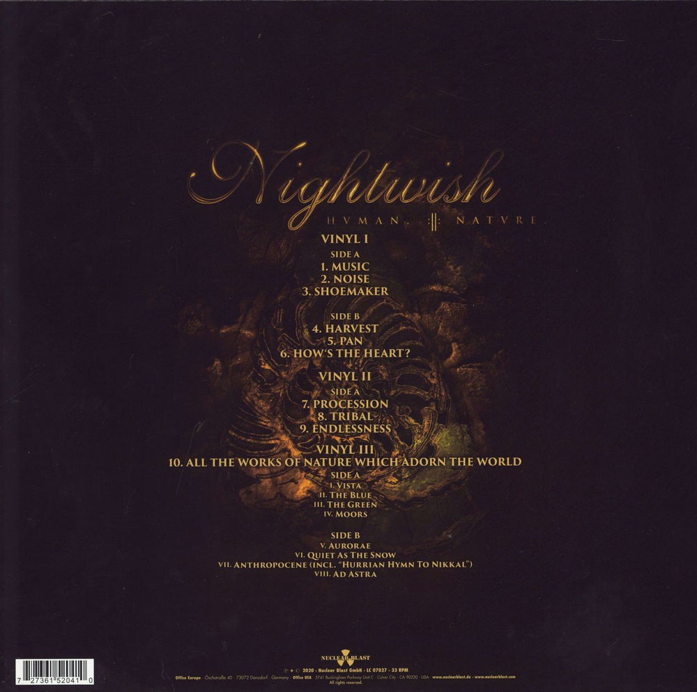 Nightwish Human. :||: Nature. German 3-LP vinyl set — RareVinyl.com