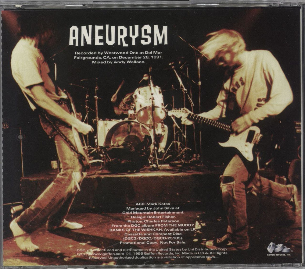 Nirvana (US) Aneurysm + p/s & Back US Promo CD single (CD5 / 5") NIRC5AN75796