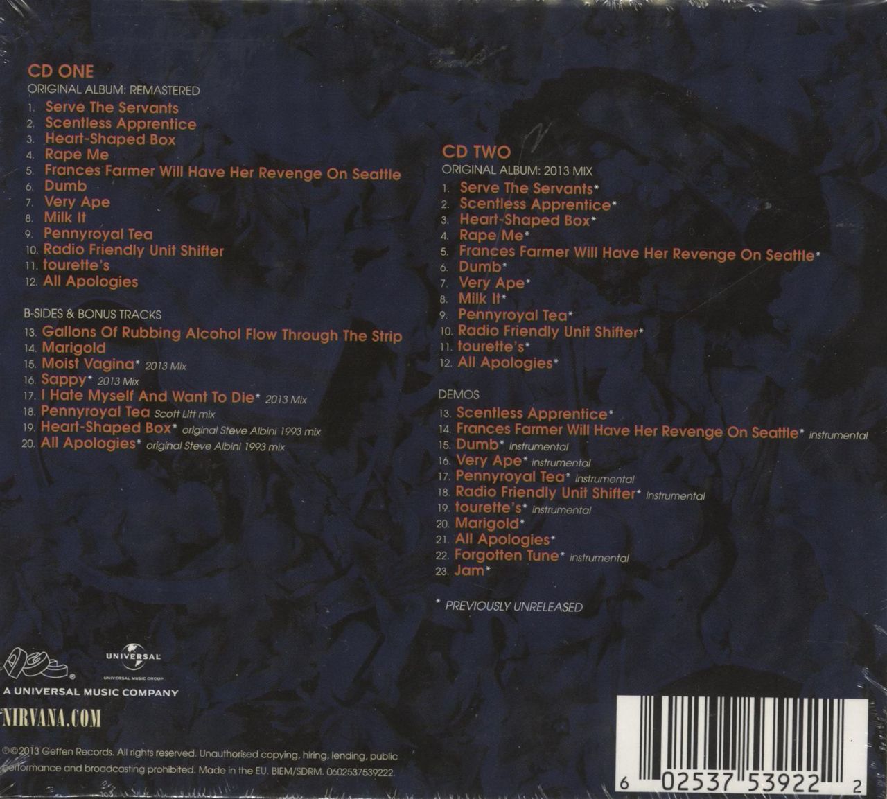 Nirvana (US) In Utero - Deluxe Edition UK 2-CD album set