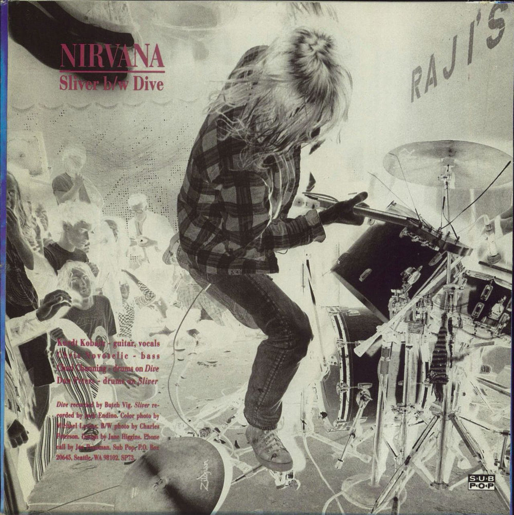 Nirvana (US) Sliver - Black Vinyl Yellow Label US 7" vinyl single (7 inch record / 45)