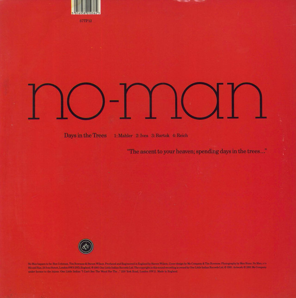 No-Man Days In The Trees - EX UK 12" vinyl single (12 inch record / Maxi-single) 5016958010362