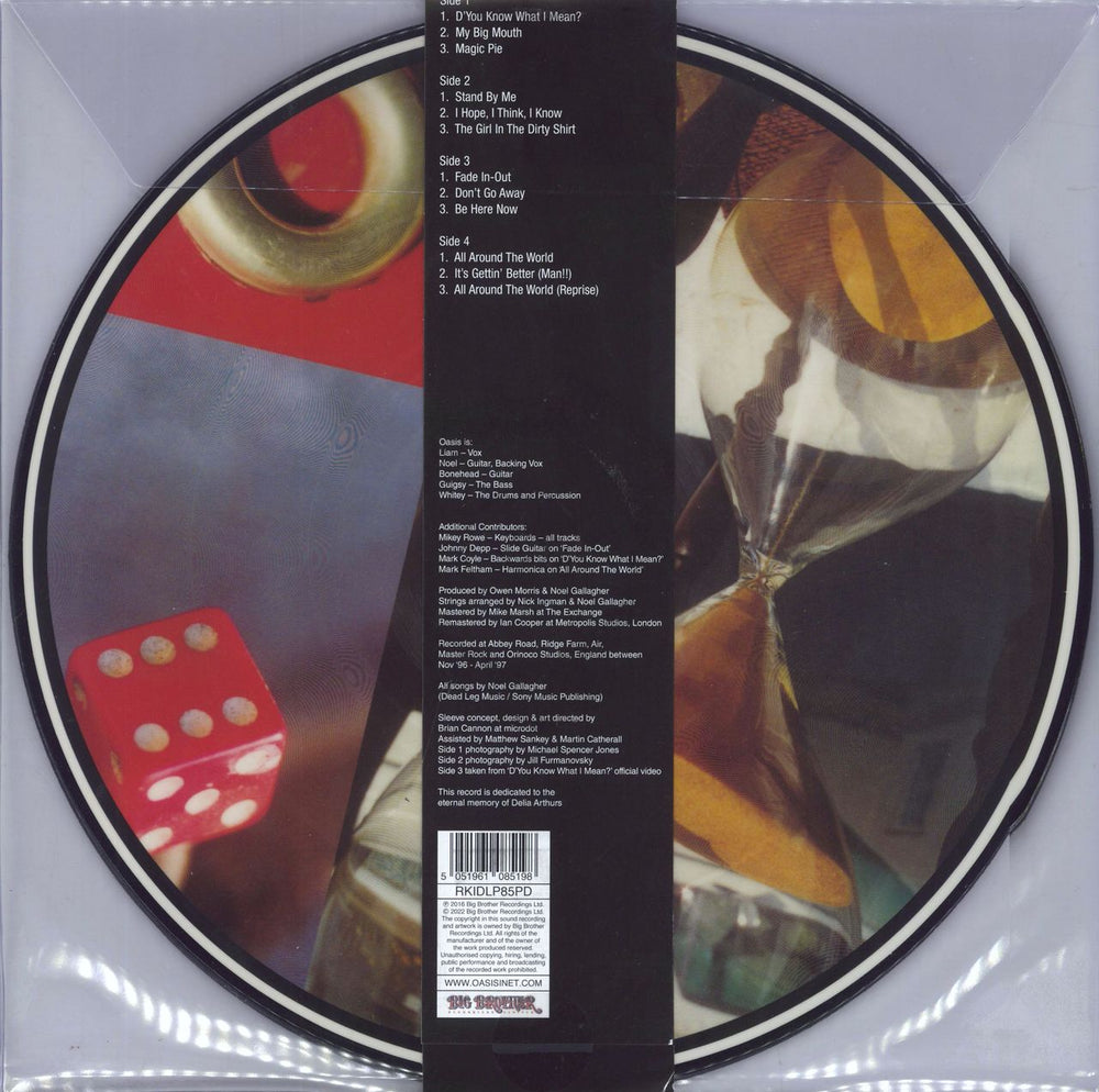 Oasis Be Here Now - 25th Anniversary + VIP Sticker UK picture disc LP (vinyl picture disc album) 5051961085198