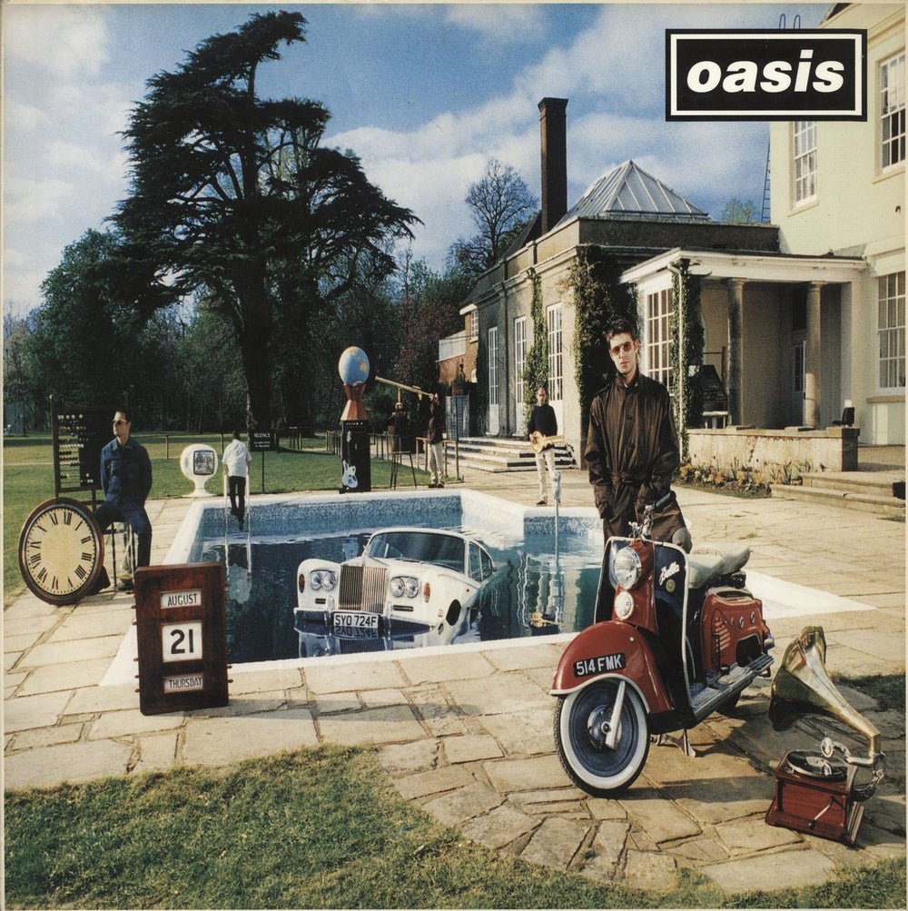 Oasis Be Here Now + HMV Certificate - EX UK 2-LP vinyl record set (Double LP Album) CRELP219