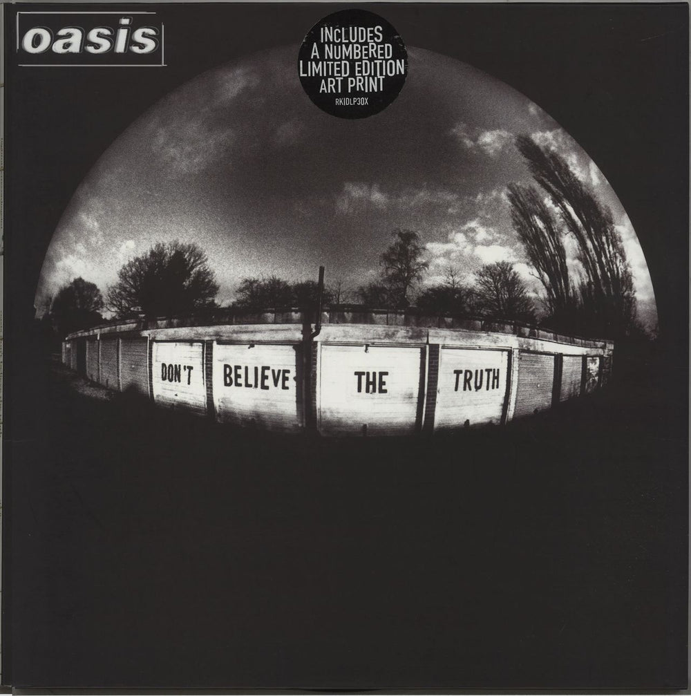 Oasis Don't Believe The Truth + Print UK vinyl LP album (LP record) RKIDLP30X