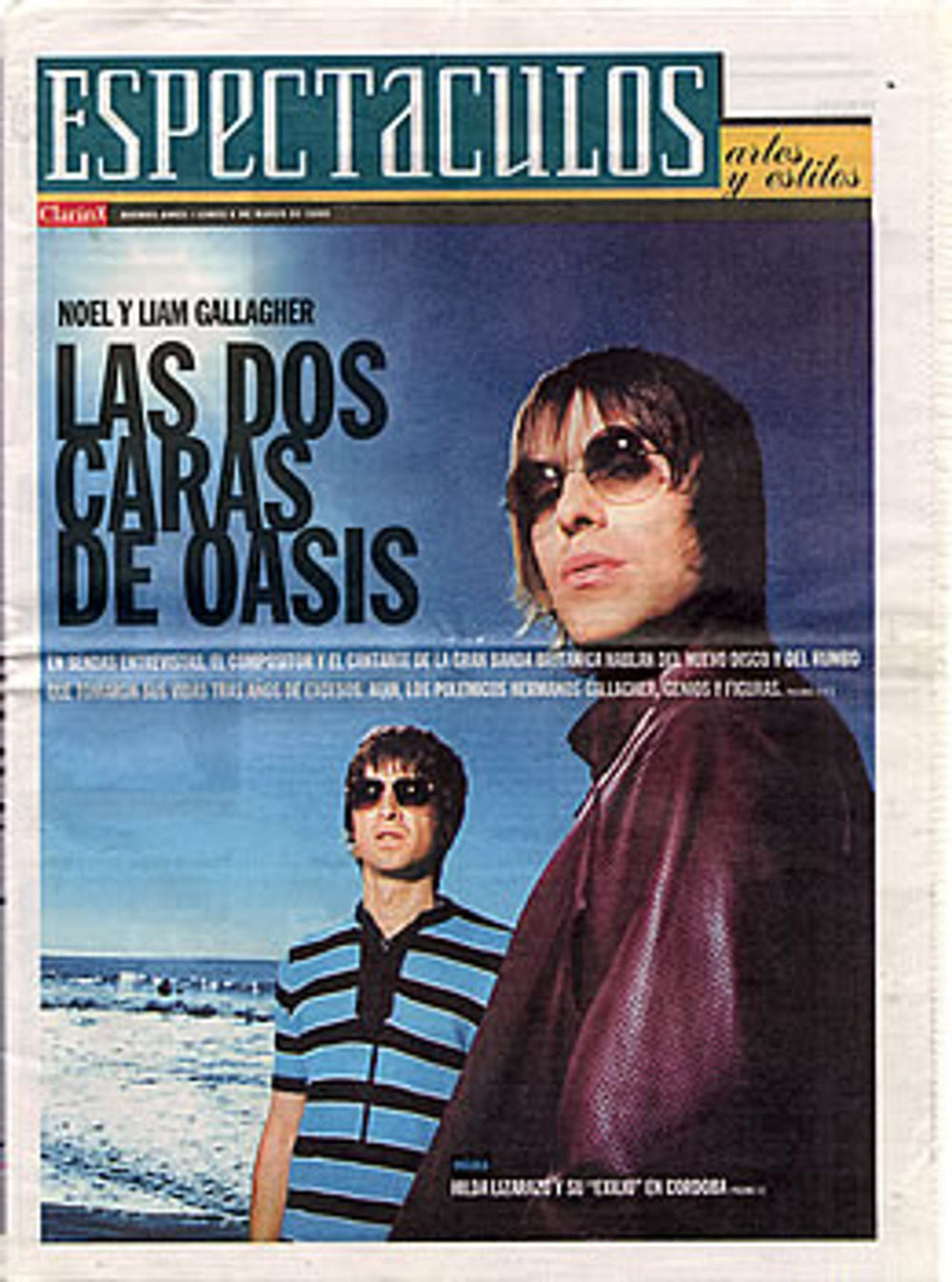 Oasis Espectaculos Argentinean magazine LUNES 6 2000