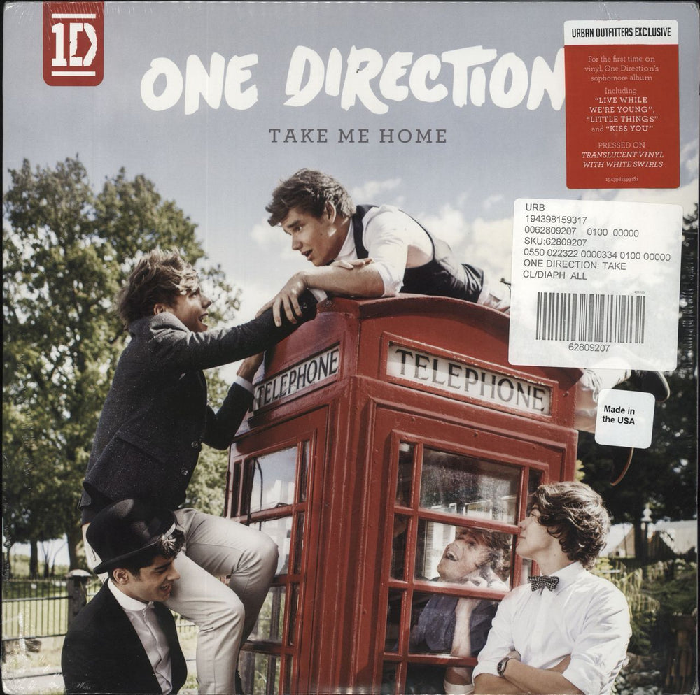 One Direction Take Me Home - Translucent with White Swirls US 2-LP vinyl record set (Double LP Album) 19439815931