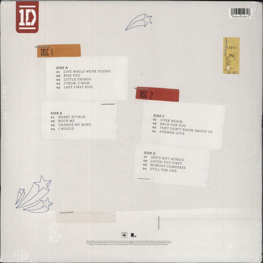 One Direction Take Me Home - Translucent with White Swirls US 2-LP vinyl record set (Double LP Album) 194398159317